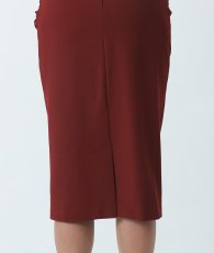 画像12: [韓国製][rinfarre]バーガンディー・キャミ紐・部分レース・タイトシルエット・ミディアムドレス[山崎みどりちゃん着用][送料無料] (12)