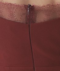 画像10: [韓国製][rinfarre]バーガンディー・キャミ紐・部分レース・タイトシルエット・ミディアムドレス[山崎みどりちゃん着用][送料無料] (10)