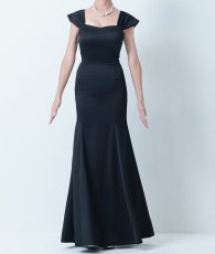 画像8: [韓国製][rinfarre]サテン・キャップスリーブ・ハートネック・ノースリーブ・マーメイドライン・ロングドレス・ワンピース[山崎みどり着用][送料無料]mybk (8)