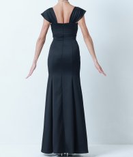 画像10: [韓国製][rinfarre]サテン・キャップスリーブ・ハートネック・ノースリーブ・マーメイドライン・ロングドレス・ワンピース[山崎みどり着用][送料無料]mybk (10)