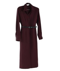 画像2: [韓国製][rinfarre]長袖・襟付き・ベルト付き・マキシドレス・ロング・ワンピース[奈月セナちゃん着用]代引き手数料・送料無料 (2)