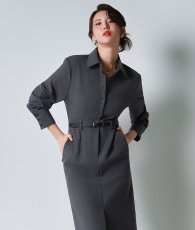 画像5: [韓国製][rinfarre]長袖・襟付き・ベルト付き・マキシドレス・ロング・ワンピース[奈月セナちゃん着用]代引き手数料・送料無料 (5)