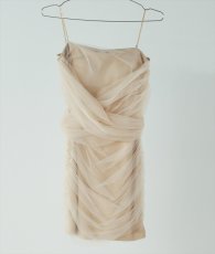 画像2: [韓国製][rinfarre]ブルー・ベージュ・シャーリング・オフショルダー・タイト・ミニドレス・ワンピース[奈月セナ着用][送料無料] (2)