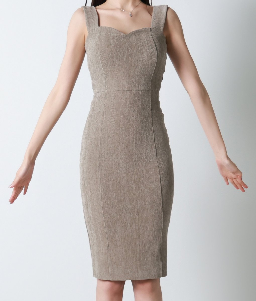 画像6: [韓国製][rinfarre]スエードベロア・ノースリーブ・モカ・ミディアム・ワンピース[黒木麗奈ちゃん着用]代引き手数料・送料無料 (6)