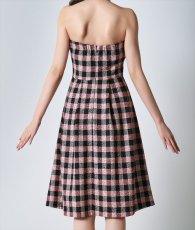 画像9: [韓国製][rinfarre]ギンガムチェック・ベア・Aライン・フレア・ワンピース・ミディアムドレス[黒木麗奈ちゃん着用] 《送料＆代引き手数料無料》 (9)