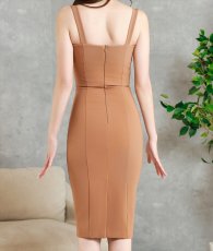 画像9: [韓国製][ S-Lサイズ / 2カラー ][rinfarre]テラコッタ・ブラック・ノースリーブ・シンプル・タイト・ミディアムドレス・ワンピース[薗田杏奈着用][送料無料] (9)