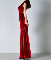 画像7: [韓国製][rinfarre]ベルベット・ワインレッド・キャップスリーブ・ハートネック・ノースリーブ・マーメイドライン・ロングドレス・ワンピース[黒木麗奈着用][送料無料] (7)
