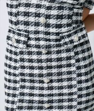 画像11: [韓国製][rinfarre]千鳥・チェック・ミニ・半袖・タイト・ホワイト・ブラック・ミニドレス・ワンピース[奈月セナ着用][送料無料] (11)