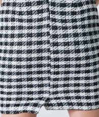 画像12: [韓国製][rinfarre]千鳥・チェック・ミニ・半袖・タイト・ホワイト・ブラック・ミニドレス・ワンピース[奈月セナ着用][送料無料] (12)