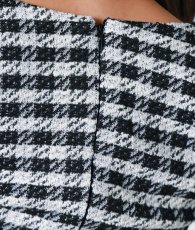 画像10: [韓国製][rinfarre]千鳥・チェック・ミニ・半袖・タイト・ホワイト・ブラック・ミニドレス・ワンピース[奈月セナ着用][送料無料] (10)