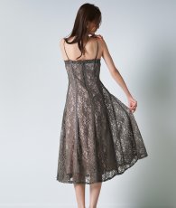 画像3: [韓国製][rinfarre]カーキ・エレガント・レース・マキシ・Ａライン・ノースリーブ・ロングドレス[黒木麗奈ちゃん着用]代引き手数料・送料無料 (3)