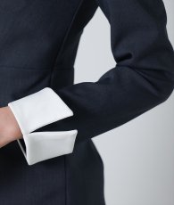 画像10: [韓国製][rinfarre]グレー・九分袖・襟付き風・カフス・チェーン・胸元カット・タイト・ミディアムドレス・ワンピース[黒木麗奈着用][送料無料] (10)