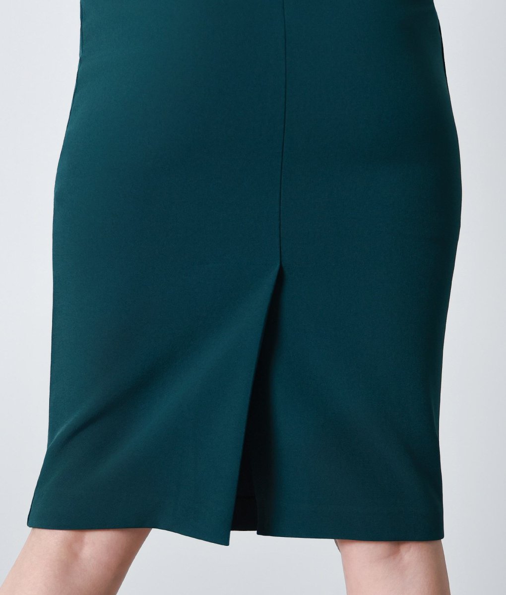 画像13: [韓国製][ S-Lサイズ / 1カラー ][rinfarre]ディープグリーン・ノースリーブ・チェーン・タイト・ミディアムドレス・ワンピース[奈月セナ着用][送料無料] (13)