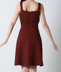 画像8: [韓国製][rinfarre]ノースリーブ・ワインレッド・ベルト・Aライン・ミディアムドレス・ワンピース[黒木麗奈着用][送料無料] (8)