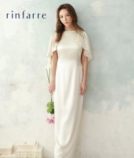 画像1: [ S-Mサイズ / 1カラー ][rinfarre]アイボリー・サテン・フレアスリーブ・ケープ・タイト・ロングドレス・ワンピース[山崎みどり着用][送料無料]myiv (1)