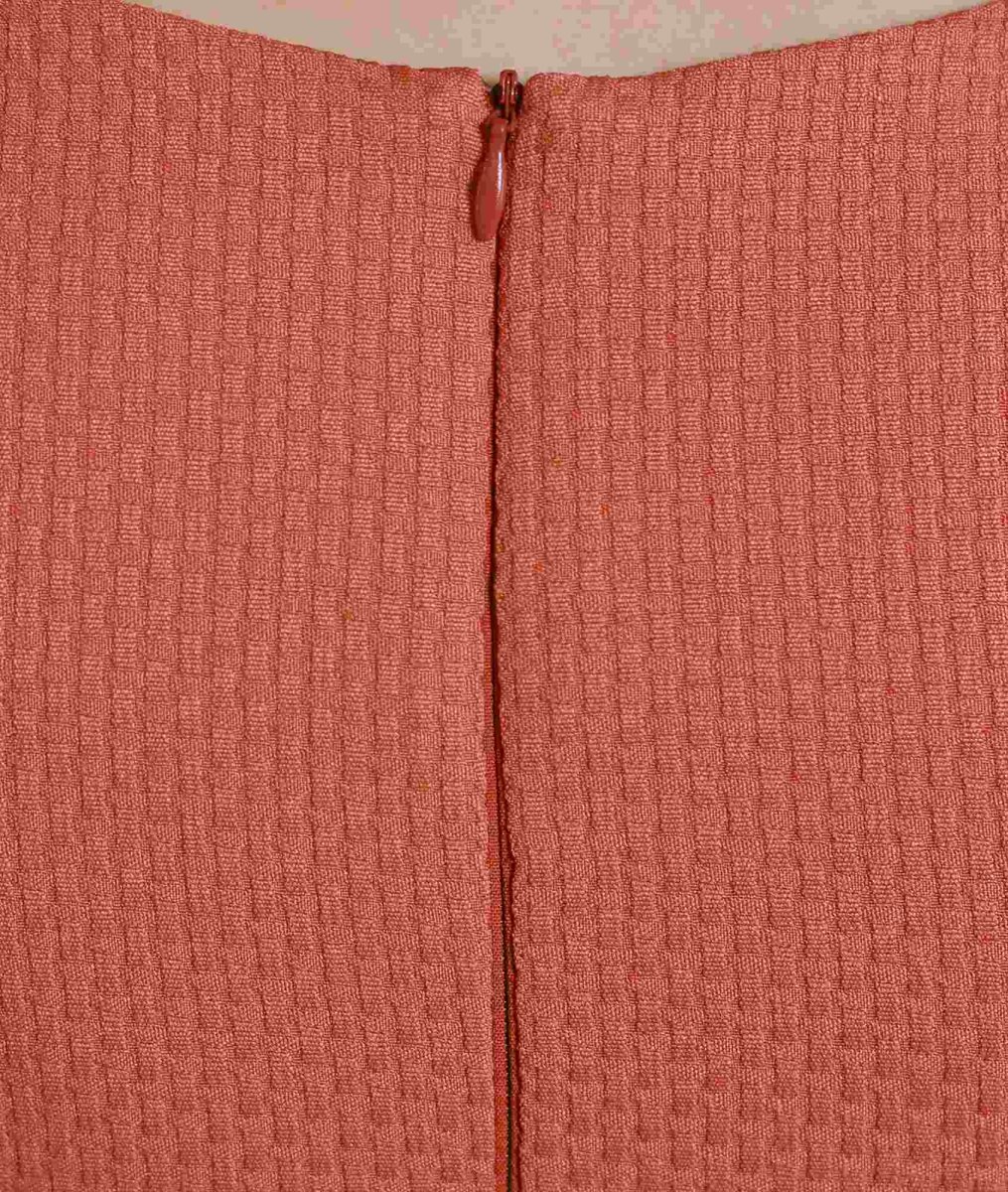 画像11: [韓国製][ S-Lサイズ / 1カラー ][rinfarre]オレンジ・ボタン・ベルト・五分袖・パフスリーブ・Aライン・ミディアムドレス・ワンピース[薗田杏奈着用][送料無料] (11)