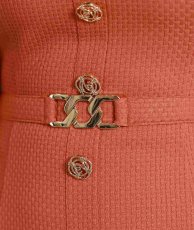 画像10: [韓国製][ S-Lサイズ / 1カラー ][rinfarre]オレンジ・ボタン・ベルト・五分袖・パフスリーブ・Aライン・ミディアムドレス・ワンピース[薗田杏奈着用][送料無料] (10)