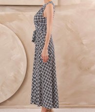 画像7: [ フリーサイズ / 1カラー ][rinfarre]ノースリーブ・Vネック・プリント・カシュクール・マキシ・ロングドレス・ワンピース[奈月セナ着用][送料無料] (7)