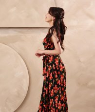 画像7: [ フリーサイズ / 1カラー ][rinfarre]ノースリーブ・Vネック・花柄・カシュクール・ラップワンピース・マキシ・ロングドレス・ワンピース[薗田杏奈着用][送料無料] (7)