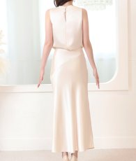 画像10: [ S-Lサイズ / 1カラー ][rinfarre]セットアップ・ビジュー装飾・カウルネック・ノースリーブ・ロングドレス・ワンピース[薗田杏奈着用][送料無料] (10)