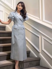 画像9: [ フリーサイズ / 2カラー ][rinfarre]ジャケットワンピ・テーラードカラー・ベルト・ポケット・ロングドレス・ワンピース[薗田杏奈着用][送料無料] (9)