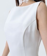 画像10: [ S-Mサイズ / 1カラー ][rinfarre]ホワイト・プリーツ・切替・ボートネック・ノースリーブ・マーメイド・ロングドレス・ワンピース[黒木麗奈着用][送料無料] (10)