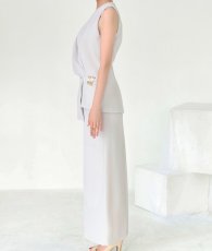 画像9: [ S-Mサイズ / 2カラー ][rinfarre]セットアップ・メタルバックル・Vネック・ノースリーブ・ロングドレス・ワンピース[薗田杏奈・黒木麗奈着用][送料無料] (9)