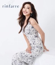 画像1: [ S-Lサイズ / 1カラー ][rinfarre]キャミソール・花柄・Vネック・タイト・ストレート・ノースリーブ・ロングドレス[薗田杏奈着用][送料無料] (1)