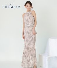 画像1: [ S-Lサイズ / 1カラー ][rinfarre]花柄・ホルターネック・胸元プリーツ・ノースリーブ・ロングドレス・ワンピース[黒木麗奈着用][送料無料] (1)