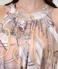 画像11: [ S-Lサイズ / 2カラー ][rinfarre]ホルターネック・総柄・フレア・ウエストリボン・ミディアムドレス・ワンピース[黒木麗奈・稲垣姫菜着用][送料無料] (11)