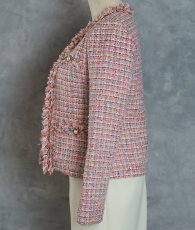 画像3: [韓国製][rinfarre]ピンク・ツイード・パールボタン・長袖・ビジュー・ジャケット・アウター[山崎みどり着用][送料無料] (3)
