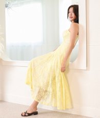画像5: [ S-Lサイズ / 1カラー ][Éclet-Grelot by RiNFARRE]キャミソール・総レース・コルセット・イエロー・セミロング丈・ロングドレス・エクラグレロ [奈月セナ着用][送料無料] (5)
