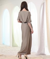 画像7: [ S-Lサイズ / ２カラー ][Eclet-Grelot by RiNFARRE]ラップスカート風・サテン・ボートネック・半袖・マキシ丈・ロングドレス・エクラグレロ [山崎みどり着用][送料無料]myivmc (7)