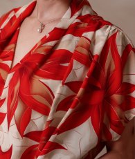画像16: [ フリーサイズ / 1カラー ][Eclet-Grelot by RiNFARRE] レッド・フラワープリント・Vネック・半袖・フレア・ロングドレス・ワンピース・エクラグレロ [山崎みどり着用][送料無料] myrd (16)