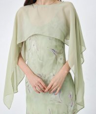 画像11: [ S-Lサイズ / 1カラー ][Eclet-Grelot by RiNFARRE]ケープカラー・シフォン・花柄・ノースリーブ・マキシ丈・ロングドレス・エクラグレロ [黒木麗奈着用][送料無料] (11)