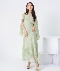 画像3: [ S-Lサイズ / 1カラー ][Eclet-Grelot by RiNFARRE]ケープカラー・シフォン・花柄・ノースリーブ・マキシ丈・ロングドレス・エクラグレロ [黒木麗奈着用][送料無料] (3)