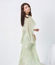 画像5: [ S-Lサイズ / 1カラー ][Eclet-Grelot by RiNFARRE]ケープカラー・シフォン・花柄・ノースリーブ・マキシ丈・ロングドレス・エクラグレロ [黒木麗奈着用][送料無料] (5)