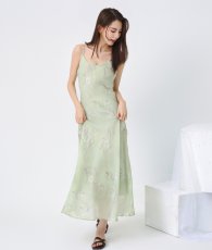 画像6: [ S-Lサイズ / 1カラー ][Eclet-Grelot by RiNFARRE]ケープカラー・シフォン・花柄・ノースリーブ・マキシ丈・ロングドレス・エクラグレロ [黒木麗奈着用][送料無料] (6)