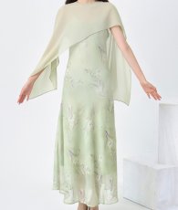 画像8: [ S-Lサイズ / 1カラー ][Eclet-Grelot by RiNFARRE]ケープカラー・シフォン・花柄・ノースリーブ・マキシ丈・ロングドレス・エクラグレロ [黒木麗奈着用][送料無料] (8)