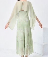 画像10: [ S-Lサイズ / 1カラー ][Eclet-Grelot by RiNFARRE]ケープカラー・シフォン・花柄・ノースリーブ・マキシ丈・ロングドレス・エクラグレロ [黒木麗奈着用][送料無料] (10)