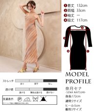 画像12: [ S-Lサイズ / 2カラー ][Éclet-Grelot by RiNFARRE] ストライプ柄・シフォン・Vネック・ノースリーブ・マキシ丈・ロングドレス・エクラグレロ [奈月セナ着用・薗田杏奈着用][送料無料] (12)