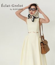 画像1: [ S-Lサイズ / 1カラー ][Eclet-Grelot by RiNFARRE]ウエストカットアウト・アイボリー・ポケット付き・セミロング丈・ロングドレス・エクラグレロ [薗田杏奈着用][送料無料] (1)