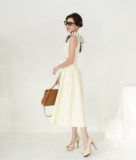 画像3: [ S-Lサイズ / 1カラー ][Eclet-Grelot by RiNFARRE]ウエストカットアウト・アイボリー・ポケット付き・セミロング丈・ロングドレス・エクラグレロ [薗田杏奈着用][送料無料] (3)
