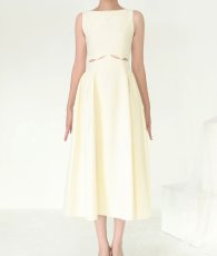 画像7: [ S-Lサイズ / 1カラー ][Eclet-Grelot by RiNFARRE]ウエストカットアウト・アイボリー・ポケット付き・セミロング丈・ロングドレス・エクラグレロ [薗田杏奈着用][送料無料] (7)