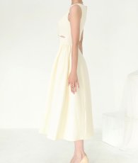 画像8: [ S-Lサイズ / 1カラー ][Eclet-Grelot by RiNFARRE]ウエストカットアウト・アイボリー・ポケット付き・セミロング丈・ロングドレス・エクラグレロ [薗田杏奈着用][送料無料] (8)