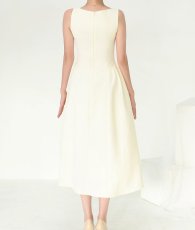画像9: [ S-Lサイズ / 1カラー ][Eclet-Grelot by RiNFARRE]ウエストカットアウト・アイボリー・ポケット付き・セミロング丈・ロングドレス・エクラグレロ [薗田杏奈着用][送料無料] (9)