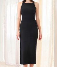 画像12: [ S-Lサイズ / 2カラー ][Eclet-Grelot by RiNFARRE]シンプル・ボートネック・サイドスリット・ノースリーブ・ロングドレス・ワンピース エクラグレロ [奈月セナ・薗田杏奈着用][送料無料] (12)
