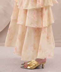 画像13: [ S-Lサイズ / 1カラー ][Eclet-Grelot by RiNFARRE]ティアードデザイン・イエロー・シフォン・ノースリーブ・ロングドレス・エクラグレロ [薗田杏奈着用][送料無料] (13)