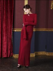 画像6: [ S-Lサイズ / 1カラー ][Eclet-Grelot by RiNFARRE]ショルダーバックル・シャーリング・長袖・マキシ丈・ロングドレス・エクラグレロ [薗田杏奈着用][送料無料] (6)