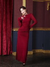 画像8: [ S-Lサイズ / 1カラー ][Eclet-Grelot by RiNFARRE]ショルダーバックル・シャーリング・長袖・マキシ丈・ロングドレス・エクラグレロ [薗田杏奈着用][送料無料] (8)